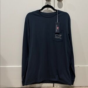 Vineyard Vines Men's Dark Blue Long Sleeve Tee